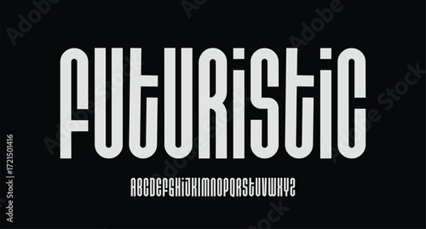 Fototapeta Futuristic condensed sans serif typeface. Alphabet vector font with minimalist style.


