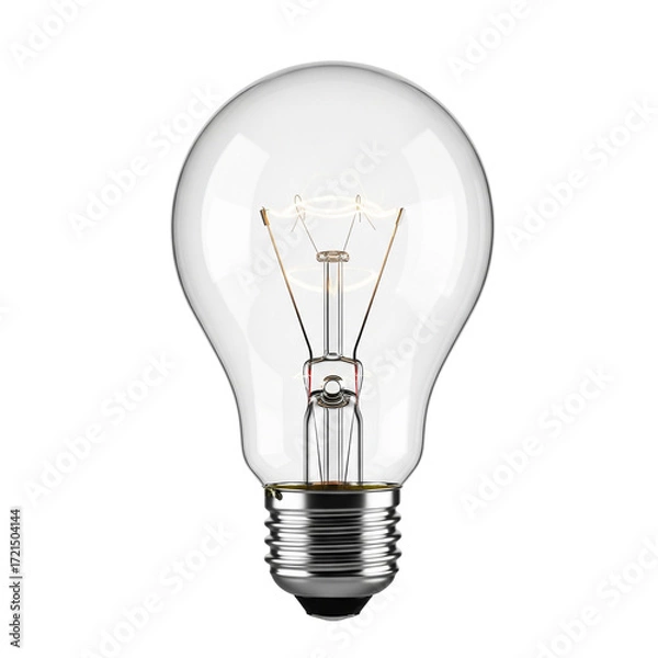 Fototapeta Classic Clear Incandescent Light Bulb with Visible Filament