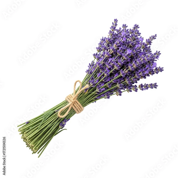 Fototapeta Lavender Bouquet Tied with Rustic Twine