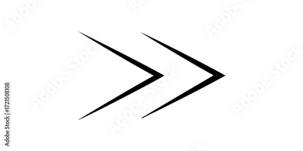 Fototapeta Vector black bold arrow icons pointing right, Chevron and Solid Arrow Collection, Direction Symbols, Arrow Cursor. Arrow vector icon. Simple arrow. Vector illustration.