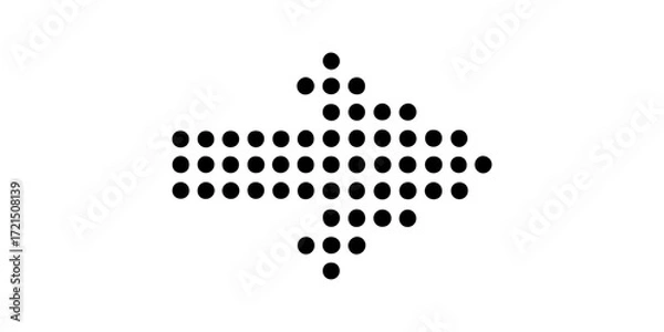 Fototapeta Vector black bold arrow icons pointing dots right, Chevron and dots Arrow Collection, Direction Symbols, Arrow Cursor. Arrow vector icon. Simple arrow. Vector illustration.