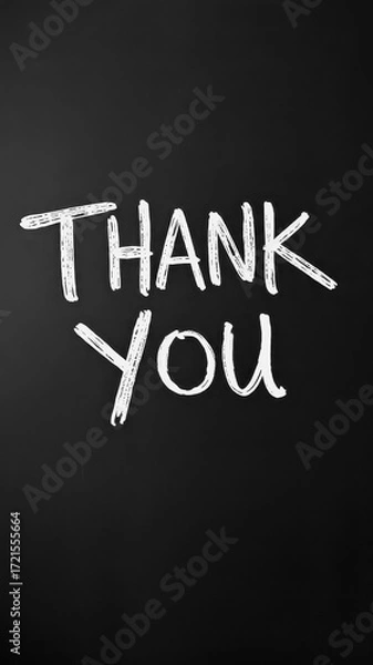 Fototapeta Simple thank you message on a black background