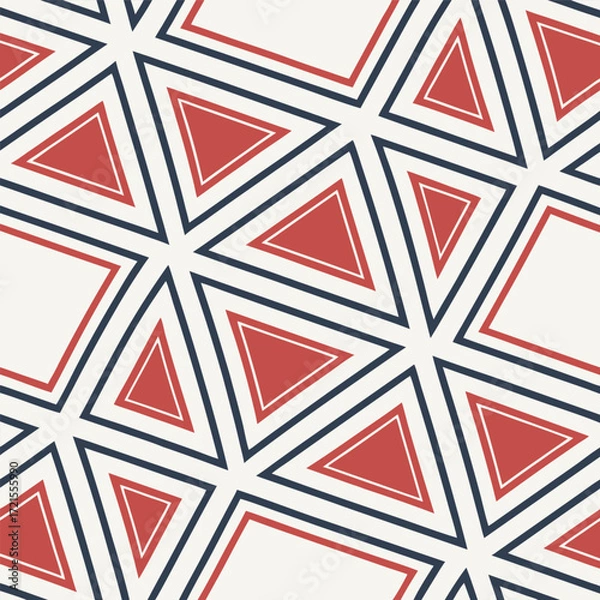 Fototapeta Modern geometric seamless interlocking pattern with vibrant color accents and clean lines for digital and print applications