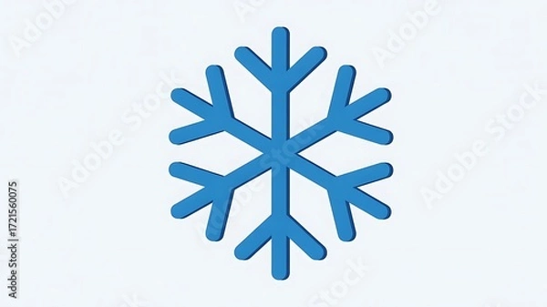 Fototapeta Blue Snowflake Illustration on White Background Symbolizing Winter and Cold