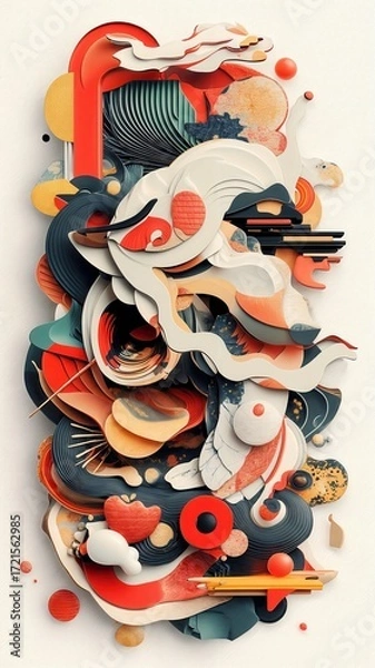 Fototapeta Abstract Art A Whimsical Composition of Shapes and Colors
