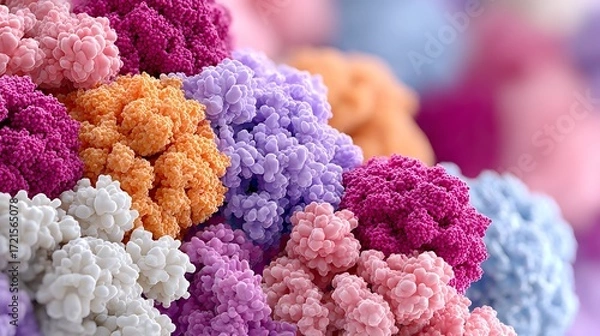 Fototapeta Detailed Render of Antibody Binding to Antigen in Vibrant Cellular Environment