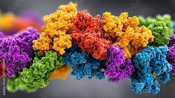 Fototapeta Detailed Render of Antibody Binding to Antigen for Science and Research Purposes