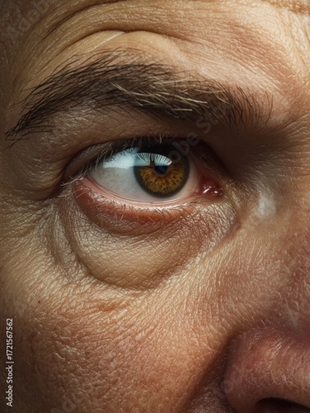 Obraz Close-up of an Elderly Man's Eye, Detailed and Realistic
