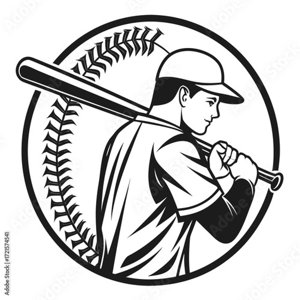 Obraz Solid Vector Icon for Baseball