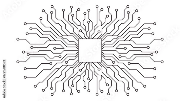Fototapeta Central Processor Unit Circuit Board Technology Background  