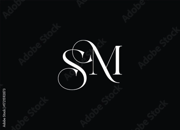 Fototapeta SM Logo Design Vector. Elegant Monogram Logo Design