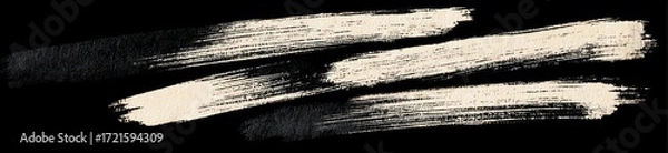 Fototapeta Abstract monochrome brushstrokes create a dynamic composition, showcasing layered texture and subtle color variations against a stark black backdrop.