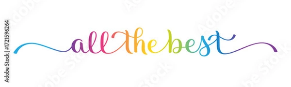 Fototapeta ALL THE BEST colorful vector brush calligraphy banner