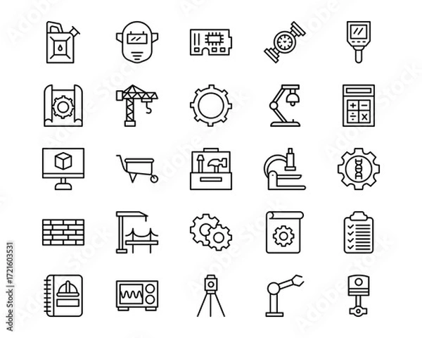 Fototapeta Engineering Line Vector Icons