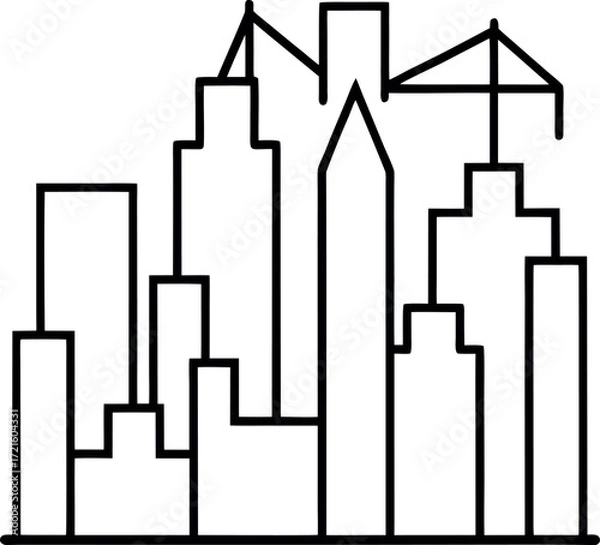 Fototapeta business graph with arrow line art on transparent background