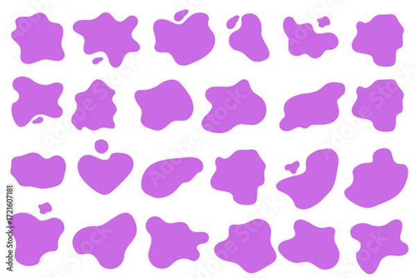 Fototapeta Organic shapes set, liquid organic blobs set, wavy different forms set. Soft shapes set