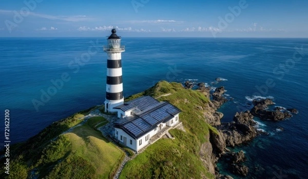 Obraz Lighthouse on a small island, ocean view