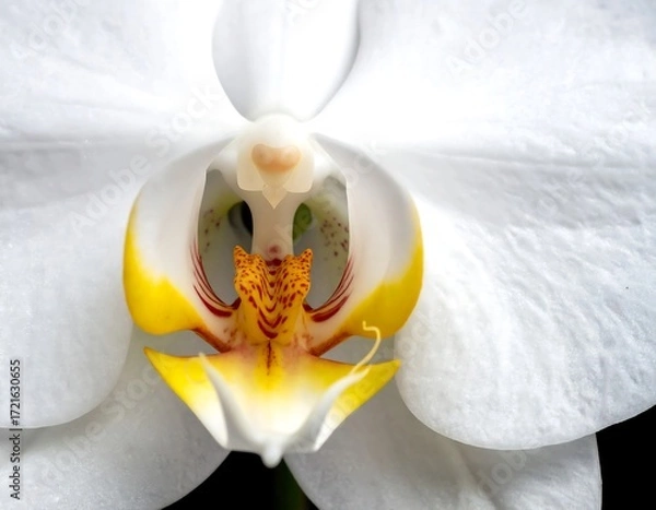 Fototapeta Close-up of a white orchid's center