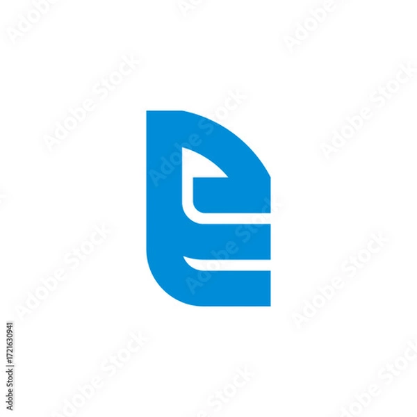 Fototapeta letter et simple stripes linear geometric logo vector