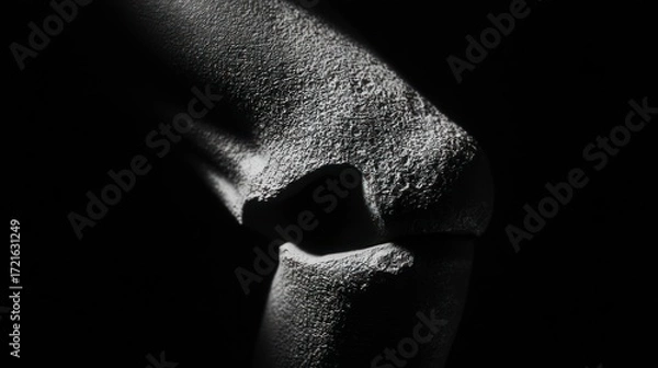 Obraz Closeup gray knee sculpture