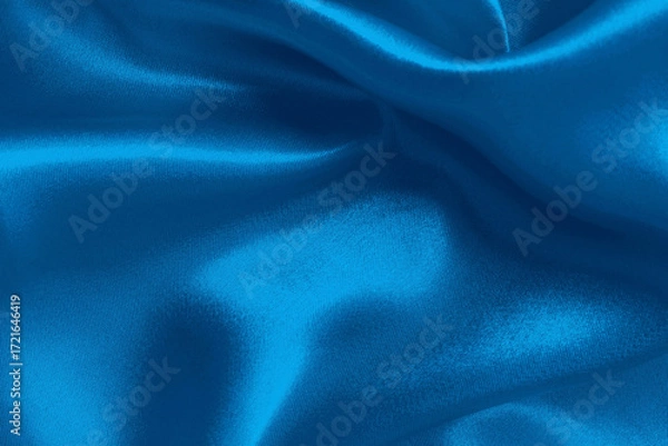 Fototapeta Blue fabric cloth texture for background and design art work, beautiful crumpled pattern of silk or linen.
