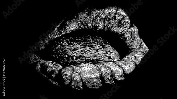 Obraz Close up monochrome lips