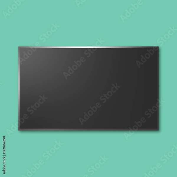 Fototapeta Minimal Black Rectangle Display on Green Background