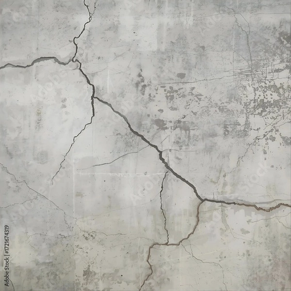 Obraz Distressed Concrete Wall Texture:  Cracked, Weathered, Grunge Background Image