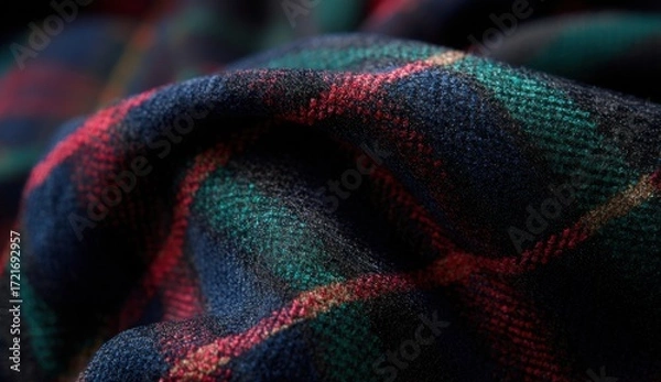 Obraz Close-up of a draped plaid fabric