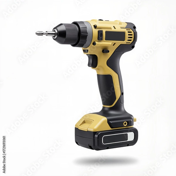 Fototapeta Cordless screwdriver on a white background related to Repair and finishing  