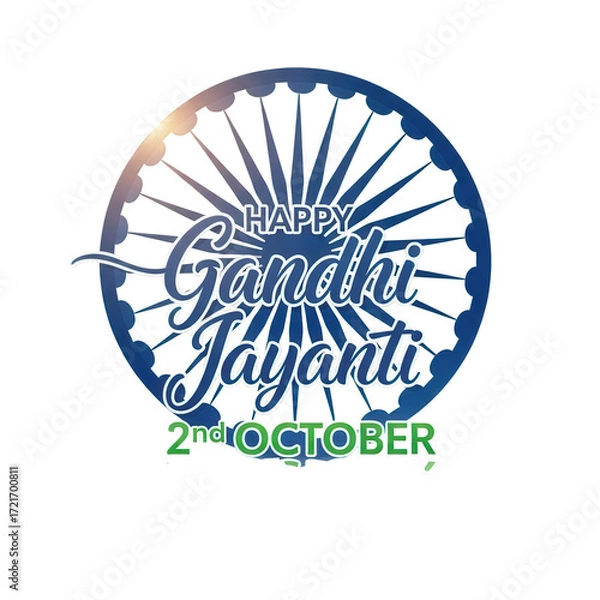 Fototapeta Happy gandhi jayanti 2nd october isolated on transparent background