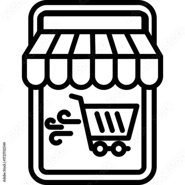 Fototapeta Virtual Store line icon