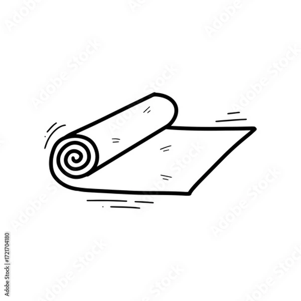 Fototapeta Hand Drawn Mat Illustration. Doodle Vector. Isolated on White Background - EPS 10 Vector