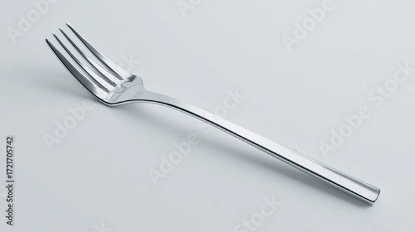 Obraz hotel, chef related, fork with white background, copy space, kitchen related, stainless steel