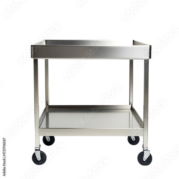 Obraz Stainless Steel Utility Cart Two Shelves Rolling