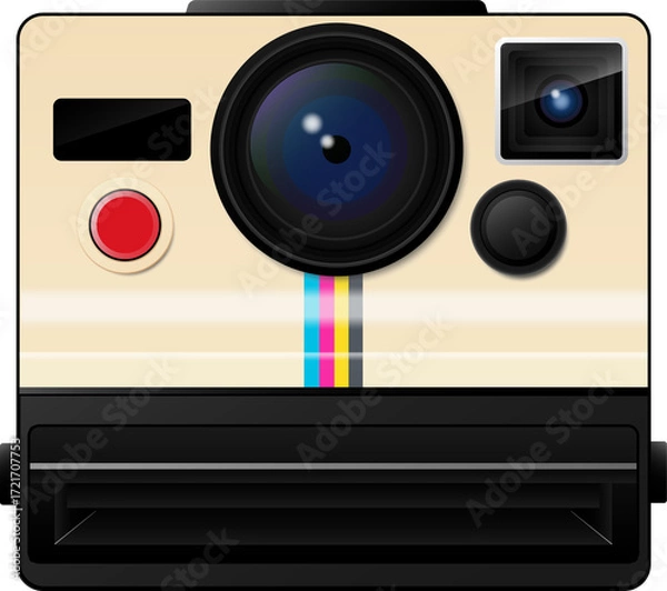 Fototapeta Retro Instant Camera Icon with Vintage Design