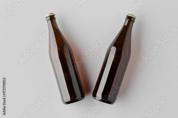 Fototapeta Beer bottle mockup, amber glass