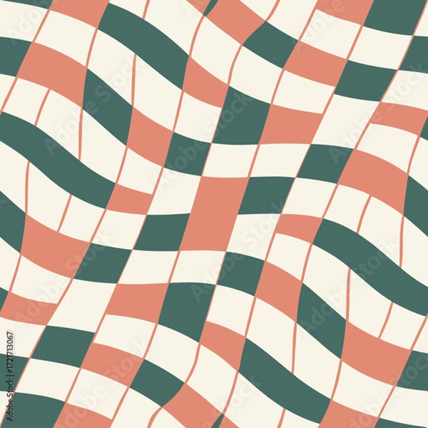 Fototapeta Abstract modern trendy hand drawn seamless pattern, vector illustration.   