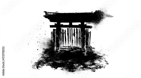 Obraz Japanese gate illustration