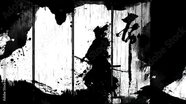 Obraz Silhouette samurai action image