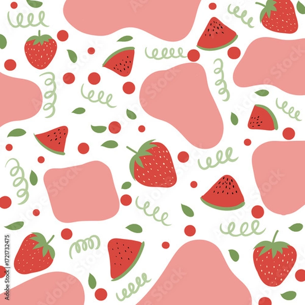 Obraz seamless pattern with strawberries