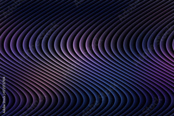 Obraz Illustration of abstract background featuring wavy lines in dark blue, purple, and pink tones, creating a dynamic and visually appealing pattern for modern designs