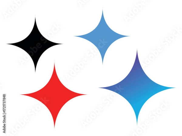 Fototapeta Various color and gradient color of Gemini Ai icon set. Editable vector AI icon.