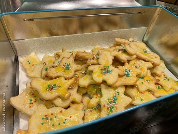 Fototapeta Homemade butter cookies in a cookie jar