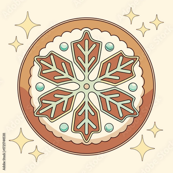 Obraz Flat Design Cake Drawing on Cake Stand