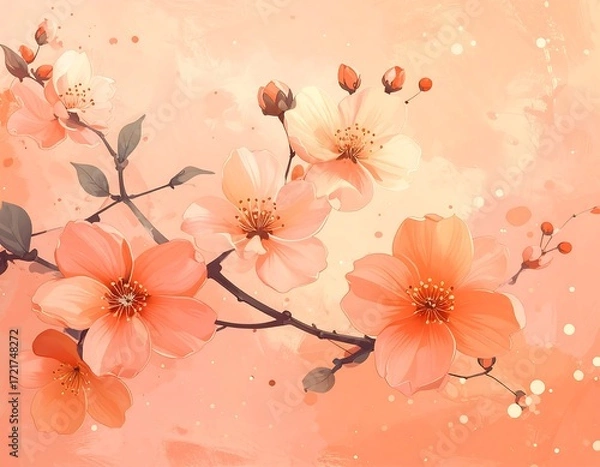 Obraz Delicate peach blossoms in soft light