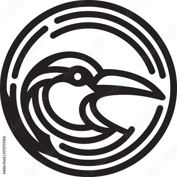 Fototapeta Crow logo icon vector design template. Bird symbol for your business
