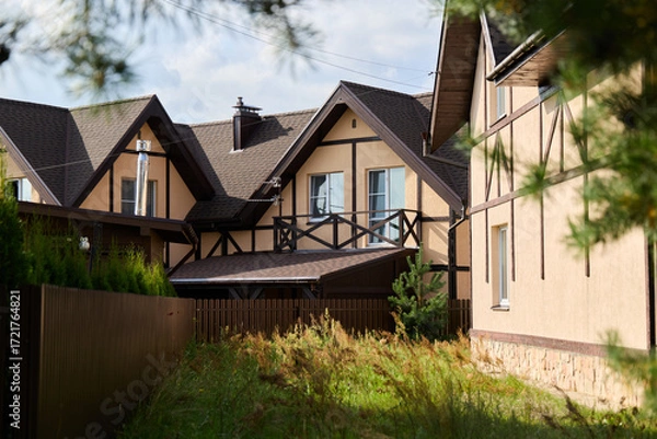 Fototapeta This charming residential neighborhood features stunning modern architecture that captivates anyone