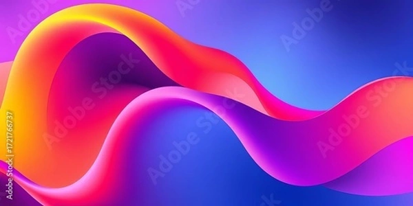 Fototapeta Abstract wavy shapes in vibrant, flowing gradients form a dynamic poster background,  design,  pattern