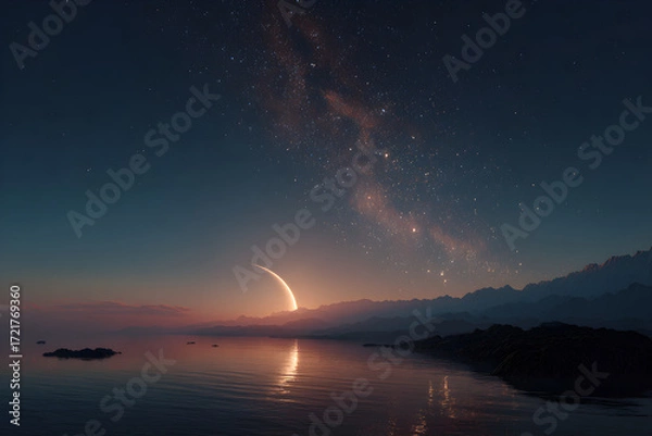 Fototapeta Exploring the Mysteries ofFaraway Planets and Distan Stars: A Journey into theCosmos Unveiling the Secres Beyond Our Solar System' Celestial Wonders